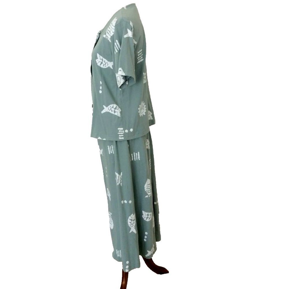 Easy Apparel Seafoam Green Medium Beachy Maxi Skirt & Jacket - Picture 3 of 9